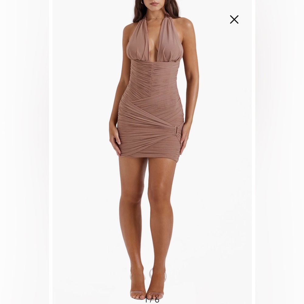 HOUSE OF CB Laetitia Stretch Mesh Corset Minidress M